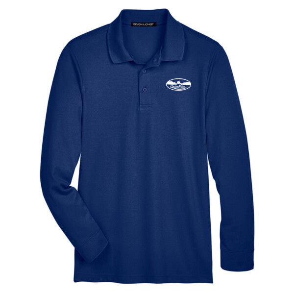 CrownLux Performance® Plaited Long Sleeve Polo Thumbnail