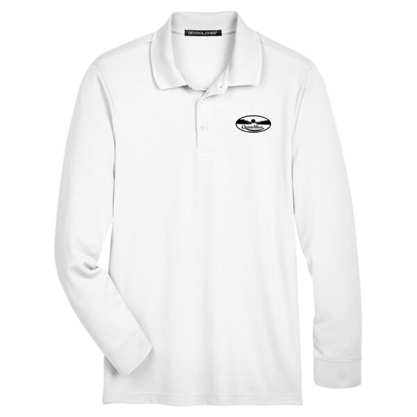 CrownLux Performance® Plaited Long Sleeve Polo (light) Thumbnail